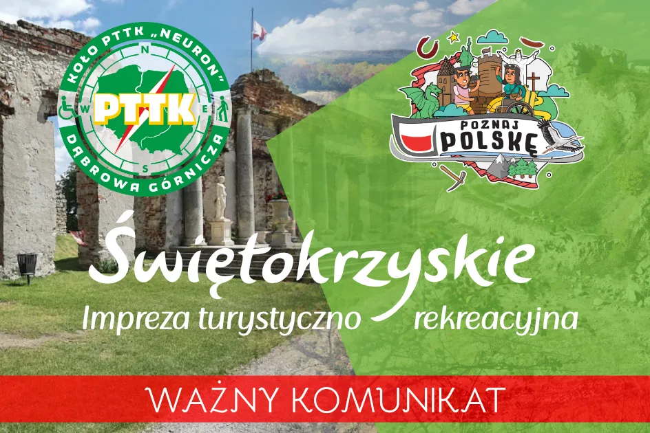 Ważny komunikat - impreza turystyczna - Świętokrzyskie